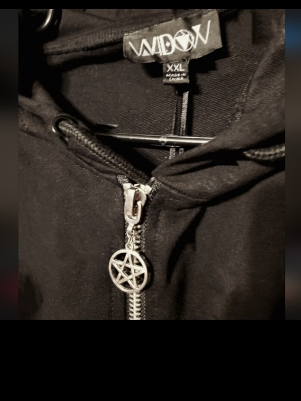 Gothic Demon Horn Pentagram Crop Hoodie Killstar Hot Topic Widow Blackcraft - Picture 3 of 3